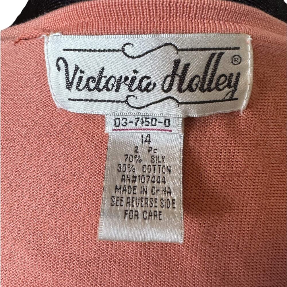 Flawed Vintage Silk Blend Cardigan Pink Peach Coral Lime Striped‎ Kidcore 14 - Picture 5 of 5